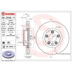 Brake Disc BREMBO 09.C549.11 OE Ref 95835140301