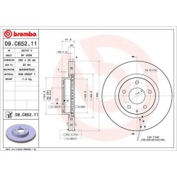 Brake Disc BREMBO 09.C652.11 OE Ref BJT233251A