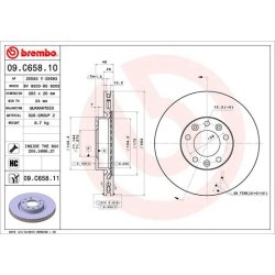 Brake Disc BREMBO 09.C658.11 OE Ref 1647867480