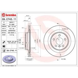 Brake Disc BREMBO 09.C743.11 OE Ref 34216799369