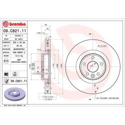 Brake Disc BREMBO 09.C821.11 OE Ref J9C2136