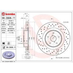 Brake Disc BREMBO 09.C828.11 OE Ref 26300VA000