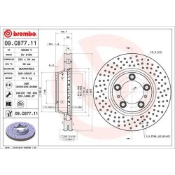 Brake Disc BREMBO 09.C877.11 OE Ref 992615302