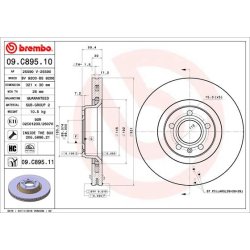 Brake Disc BREMBO 09.C895.11 OE Ref 4F0615301E