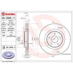 Brake Disc BREMBO 09.C928.11 OE Ref 402064CU0B