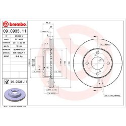 Brake Disc BREMBO 09.C935.11 OE Ref 5531184M00000