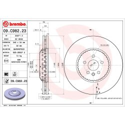 Brake Disc BREMBO 09.C982.23 OE Ref LR161912