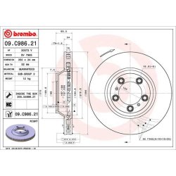 Brake Disc BREMBO 09.C986.21 OE Ref 9Y0615302