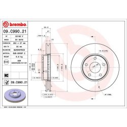 Brake Disc BREMBO 09.C990.21 OE Ref 2305503