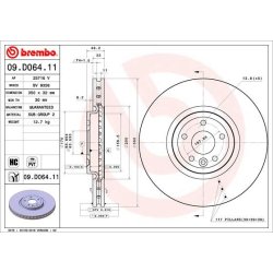 Brake Disc BREMBO 09.D064.11 OE Ref T4N1803