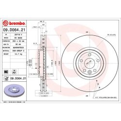 Brake Disc BREMBO 09.D064.21 OE Ref T4A2343