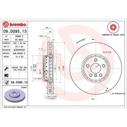 Brake Disc BREMBO 09.D095.13 OE Ref 34116860912
