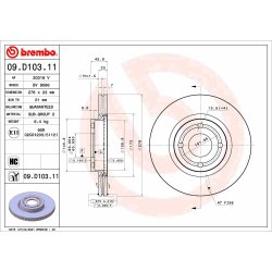 Brake Disc BREMBO 09.D103.11 OE Ref K1BC1125AB