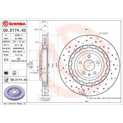 Brake Disc BREMBO 09.D174.43 OE Ref 8S0615301E