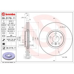 Brake Disc BREMBO 09.D179.11 OE Ref 34106881045