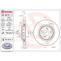 Brake Disc BREMBO 09.D218.11 OE Ref 45251T1GG00