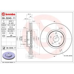 Brake Disc BREMBO 09.D245.11 OE Ref 26300AL04A