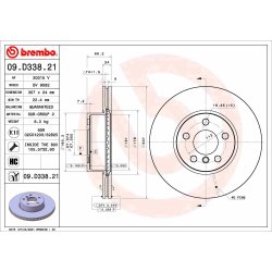 Brake Disc BREMBO 09.D338.21 OE Ref 34106880060