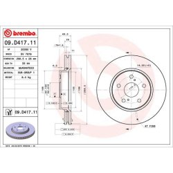 Brake Disc BREMBO 09.D417.11 OE Ref 43512F4010