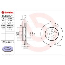 Brake Disc BREMBO 09.D510.11 OE Ref 4351247060