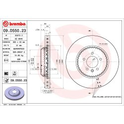 Brake Disc BREMBO 09.D550.23 OE Ref LR161896