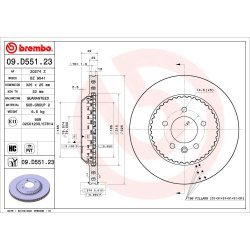 Brake Disc BREMBO 09.D551.23 OE Ref LR161901