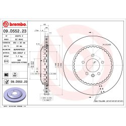 Brake Disc BREMBO 09.D552.23 OE Ref LR161905