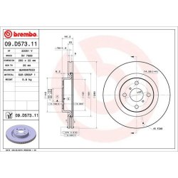 Brake Disc BREMBO 09.D573.11 OE Ref 435120D210