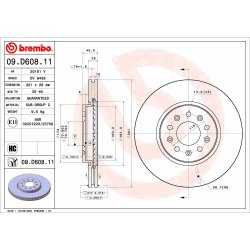 Brake Disc BREMBO 09.D608.11 OE Ref 13517853
