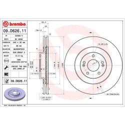 Brake Disc BREMBO 09.D626.11 OE Ref 51712S0100