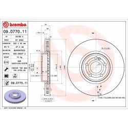 Brake Disc BREMBO 09.D770.11 OE Ref 247421191207