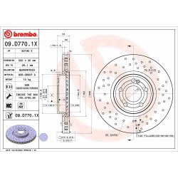 Brake Disc BREMBO 09.D770.1X OE Ref 247421191207