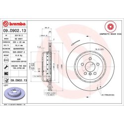 Brake Disc BREMBO 09.D902.13 OE Ref 34207915319