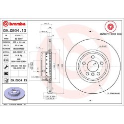 Brake Disc BREMBO 09.D904.13 OE Ref 43512WAA01