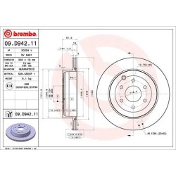 Brake Disc BREMBO 09.D942.11 OE Ref 432065XA0A