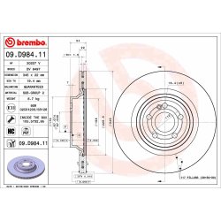 Brake Disc BREMBO 09.D984.11 OE Ref 167423890007