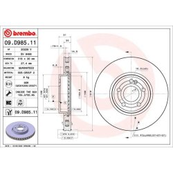Brake Disc BREMBO 09.D985.11 OE Ref A2474210712