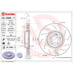 Brake Disc BREMBO 09.D986.11 OE Ref A2474212012