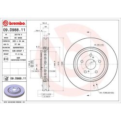 Brake Disc BREMBO 09.D988.11 OE Ref 4351248140