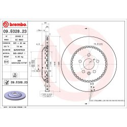 Brake Disc BREMBO 09.E028.23 OE Ref LR161920