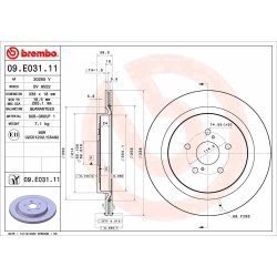Brake Disc BREMBO 09.E031.11 OE Ref 4243148090