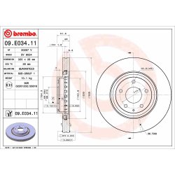 Brake Disc BREMBO 09.E034.11 OE Ref TK7833251B