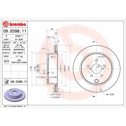 Brake Disc BREMBO 09.E098.11 OE Ref 26700SG000