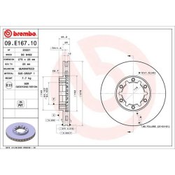 Brake Disc BREMBO 09.E167.10 OE Ref 40206LC60A
