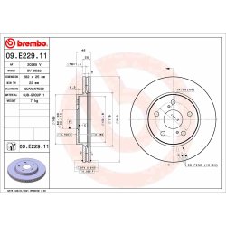 Brake Disc BREMBO 09.E229.11 OE Ref 4351202390