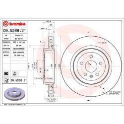 Brake Disc BREMBO 09.N266.21 OE Ref 6006431