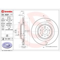 Brake Disc BREMBO 09.N361.11 OE Ref 104463100D