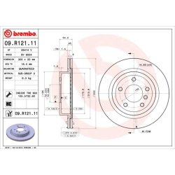 Brake Disc BREMBO 09.R121.11 OE Ref 34216782605