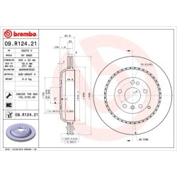 Brake Disc BREMBO 09.R124.21 OE Ref 1644231112