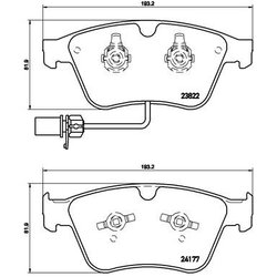 Brake Pad Set BREMBO P05003 OE Ref 3W0698151P
